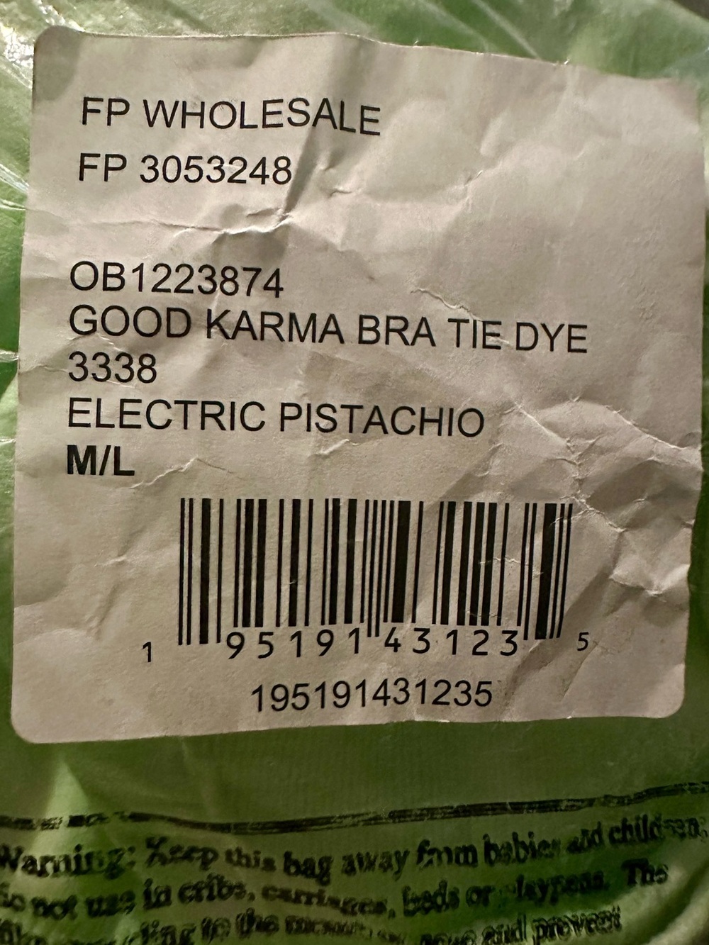 FP Movement Good Karma Tie Dye Square-Neck Bra - Electric Pistachio - Picture 3 of 6